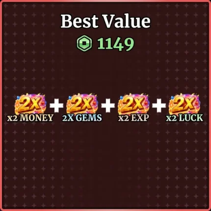 X2 MONEY + 2X GEMS + X2 EXP + X2 LUCK BUNDLE